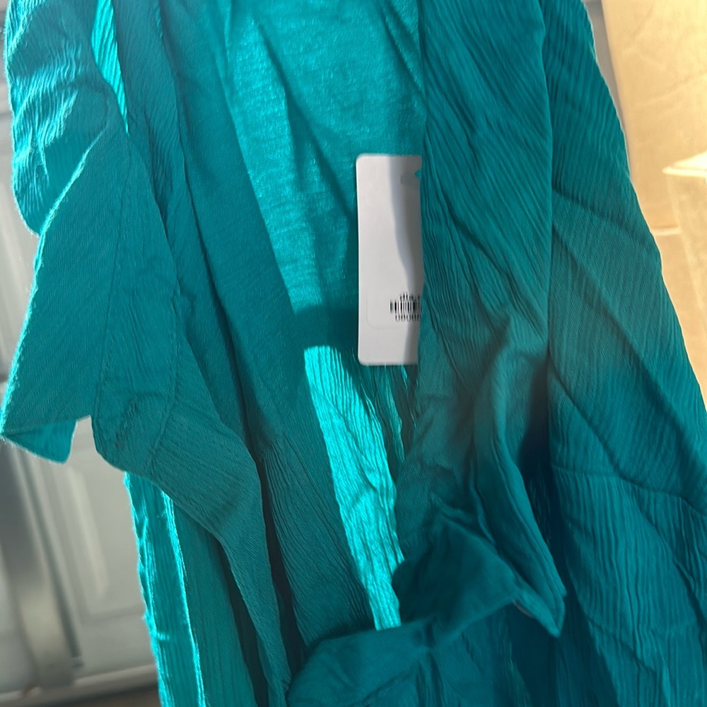 Beautiful Plus Size Evans Island Breeze Blouse/Tunic Blue Grass NWT